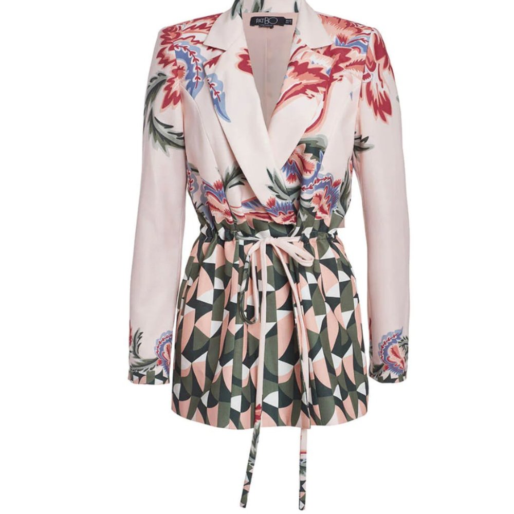 XS PATBO Pink PLITKA TIE-WAIST BLAZER - Picture 3 of 7